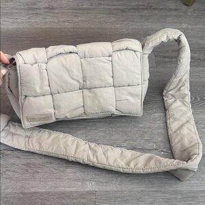 Steve Madden Light Gray Quilted Crossbody Bag